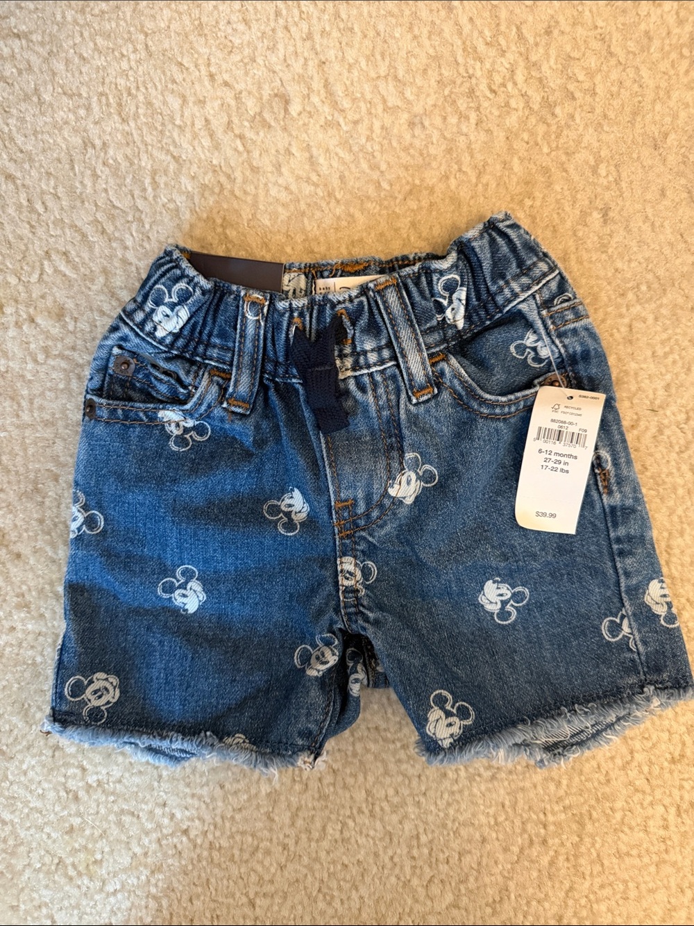 GAP Denim Shorts with Mickey Print - Blue
